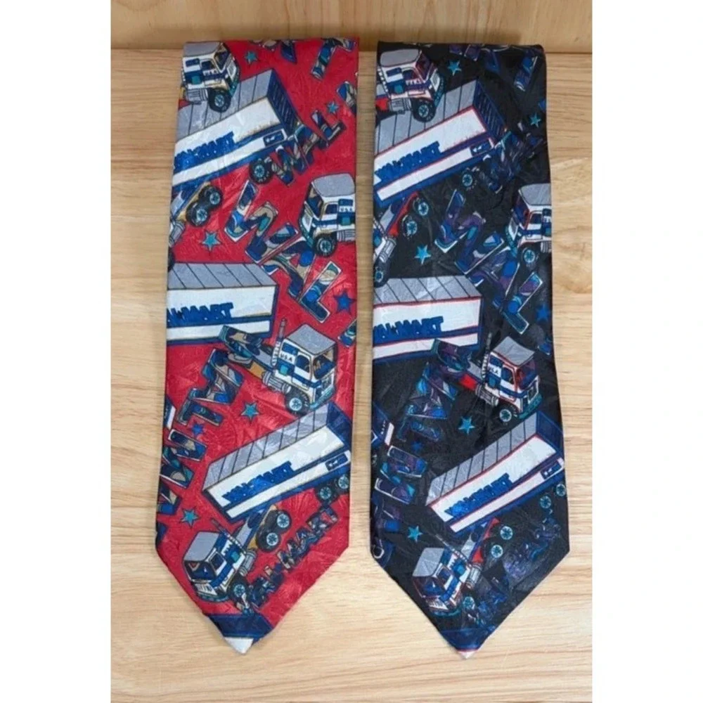Lot of 2 Company B Walmart Semi Truck Ties Red Black Novelty TR 7009 USA NWT